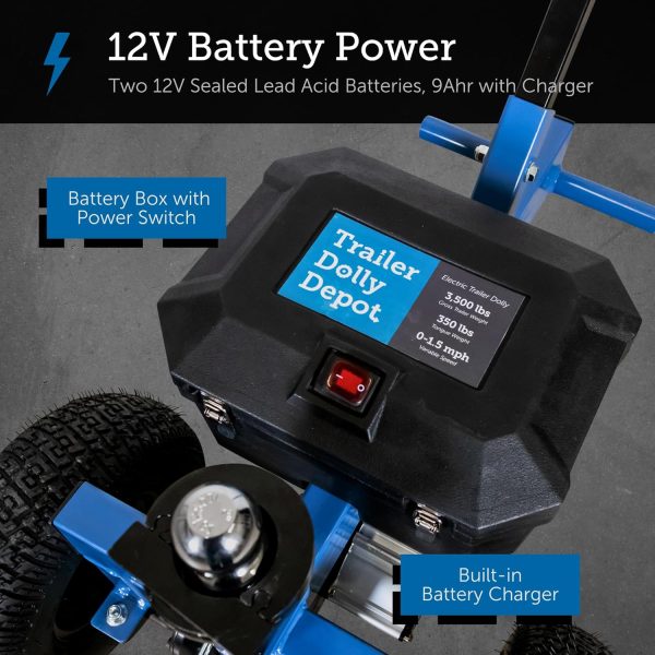 Trailer Dolly Depot 3500 lb Capacity Electric Dolly TDD3500 Blue Black-5