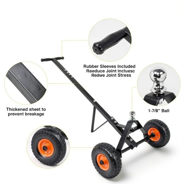 Nilight Trailer Dolly 600lb with 12in Tires and 1-7/8in Hitch-3