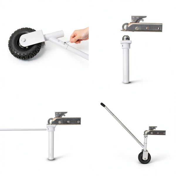 Teinfice Trailer Dolly 3500lb White Heavy‑Duty Steel Hitch-3
