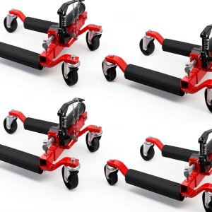Garvee Red Hydraulic Wheel Dolly Set 4‑Caster 6000lb Capacity-0