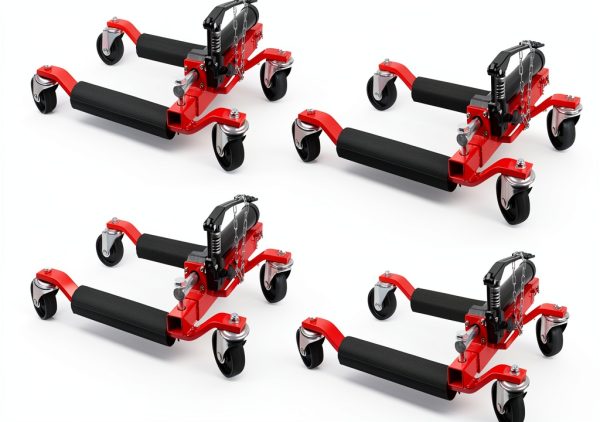 Garvee Red Hydraulic Wheel Dolly Set 4‑Caster 6000lb Capacity-0