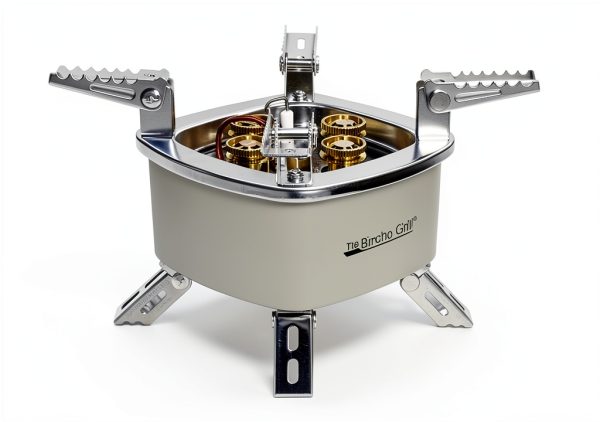 The Bincho Grill Charcoal Starter Gas Burner – 12,800W High Heat Mini Stove with 4 Heads – For Chimneys to Light Binchotan & BBQ Charcoal – Portable Propane/Butane Camping Stove with Piezo Ignition-2