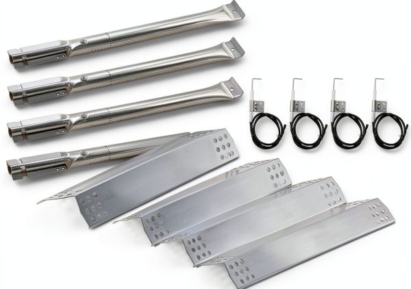 Hisencn Replacement Parts for Kitchen Aid 720-0733 720-0733A 720-0954, Grill Parts for Kitchenaid 4 Burner 740-0781 740-0780 720-0745 720-0745b Gas Grill Burner, Heat Plate and Igniter Electrode Kit-0