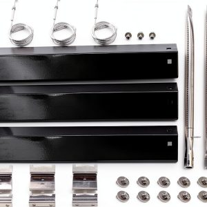Criditpid Grill Parts for Chargriller 5050, 5650, 3001, 3030, 5072, 3008, 4000, 5252, 5050 Grill Models, Porcelain Steel Heat Plate, Burner Tube, Hanger Bracket, Electronic Igniter.-0