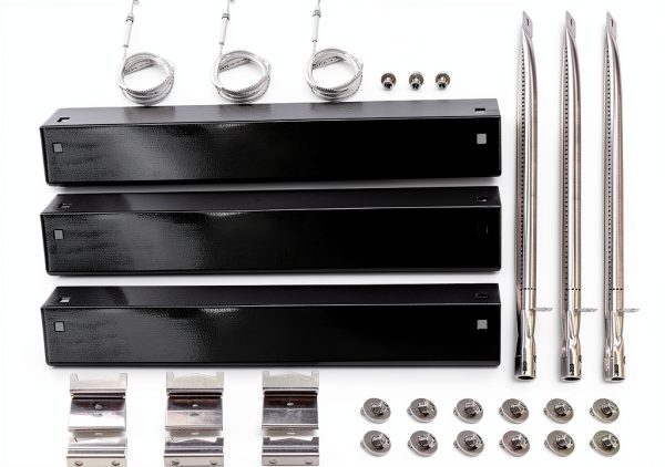 Criditpid Grill Parts for Chargriller 5050, 5650, 3001, 3030, 5072, 3008, 4000, 5252, 5050 Grill Models, Porcelain Steel Heat Plate, Burner Tube, Hanger Bracket, Electronic Igniter.-0