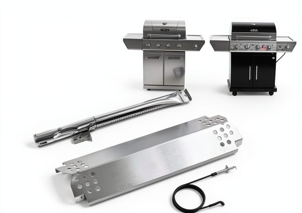 Hisencn 304 Stainless Steel Grill Replacement Parts for Nexgrill 720-0830H, 720-0888, 720-0888N, Grill Burner, Heat Plates, Grill Igniter Kit Replacement for Home Depot Nexgrill 4 Burner Parts-1