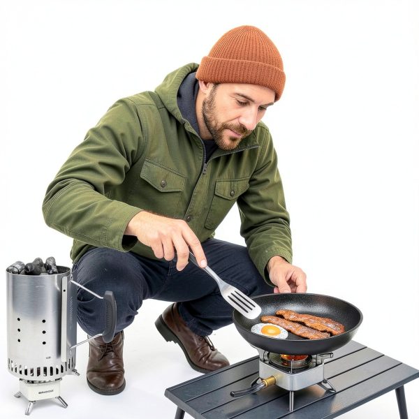 The Bincho Grill Charcoal Starter Gas Burner – 12,800W High Heat Mini Stove with 4 Heads – For Chimneys to Light Binchotan & BBQ Charcoal – Portable Propane/Butane Camping Stove with Piezo Ignition-3