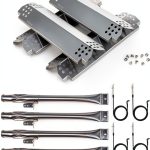 Hisencn 304 Stainless Steel Grill Replacement Parts for Nexgrill 720-0830H, 720-0888, 720-0888N, Grill Burner, Heat Plates, Grill Igniter Kit Replacement for Home Depot Nexgrill 4 Burner Parts-0
