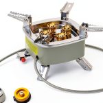 The Bincho Grill Charcoal Starter Gas Burner – 12,800W High Heat Mini Stove with 4 Heads – For Chimneys to Light Binchotan & BBQ Charcoal – Portable Propane/Butane Camping Stove with Piezo Ignition-0