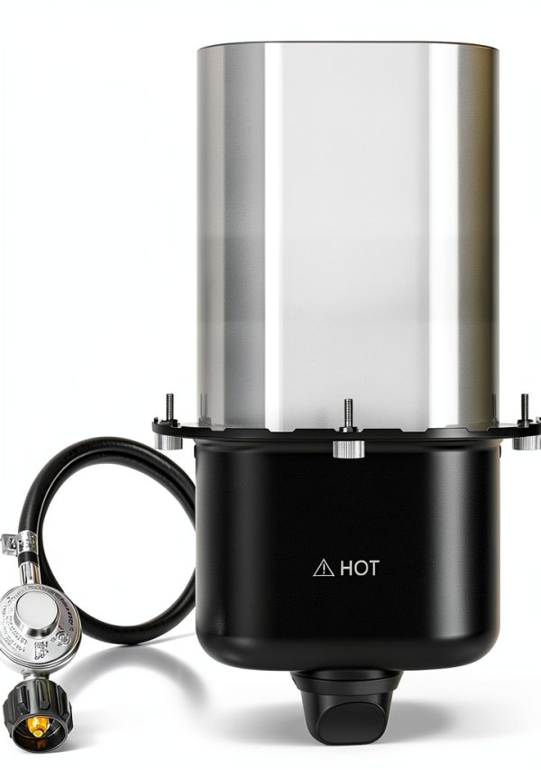BIG HORN OUTDOORS Propane Gas Burner for BIG HORN OUTDOORS 12 Inch Pizza Oven, Pizza Oven Gas Burner Attachment Includes Gas Regulator and Hose, Pizza Oven Accessories-0
