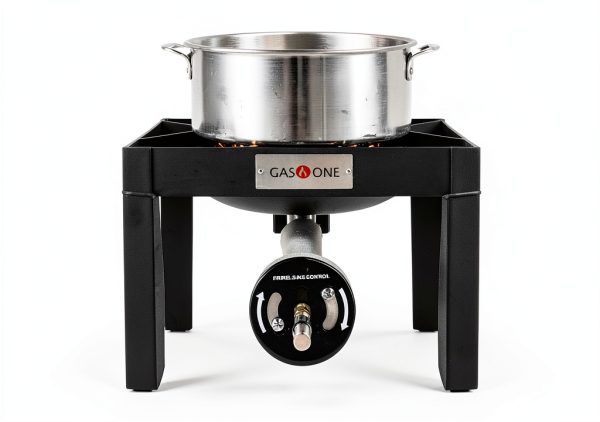 GasOne 200K BTU Propane Burner – Heavy-Duty Propane Stove – Outdoor Burner with Adjustable 0-20Psi Regulator and Steel Braided Hose – Ideal for Home Brewing, Turkey Fry-2