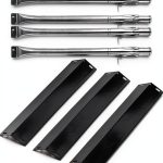 Utheer Grill Parts for Pit Boss Pro Series 1100 Wood Pellet & Gas Combo, Stainless Steel Burner Tube, Heat Plate Shield, Heavy Duty Grill Replacement Parts-0