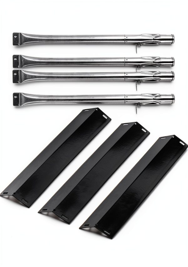 Utheer Grill Parts for Pit Boss Pro Series 1100 Wood Pellet & Gas Combo, Stainless Steel Burner Tube, Heat Plate Shield, Heavy Duty Grill Replacement Parts-0
