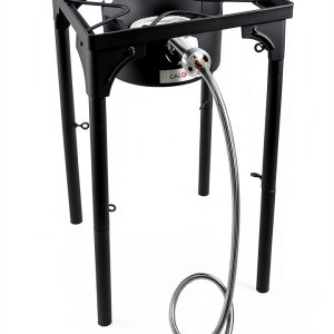 Propane Single Burner Camp Stove GasOne B-3000H-15 Red QCC Regulator-0