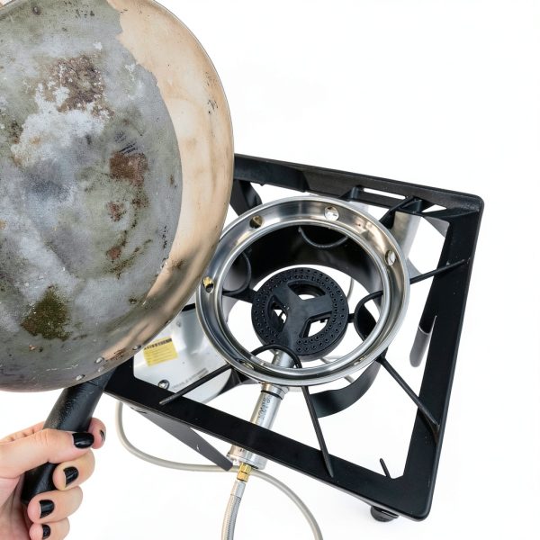 Propane Single Burner Camp Stove GasOne B-3000H-15 Red QCC Regulator-2