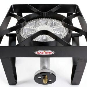 GasOne 200K BTU Propane Burner – Heavy-Duty Propane Stove – Outdoor Burner with Adjustable 0-20Psi Regulator and Steel Braided Hose – Ideal for Home Brewing, Turkey Fry-0