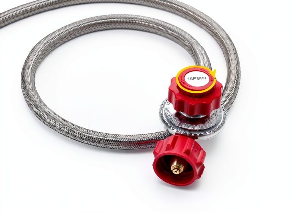 Propane Single Burner Camp Stove GasOne B-3000H-15 Red QCC Regulator-5